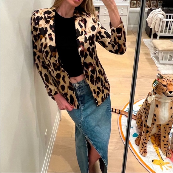 Satin leopard print blazer - Picture 5 of 7